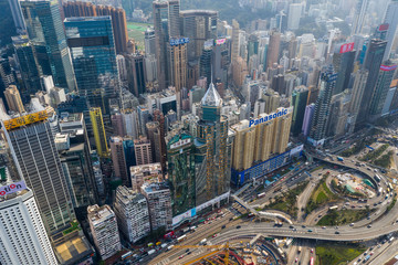 Naklejka na ściany i meble Hong Kong city from top