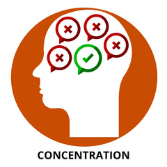 Concentration Abstract Icon Surrealism Vector