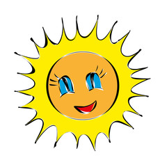 vector isolated cartoon sun