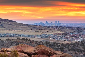 Foto op Canvas Downtown Denver, Colorado, VS Vanuit Red Rocks © SeanPavonePhoto