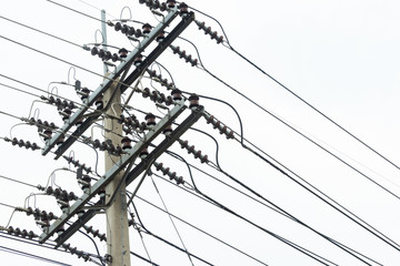 Electric cable support on electrical poles