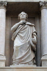 Daniel, statue on the facade of Saint Augustine church in Paris, France