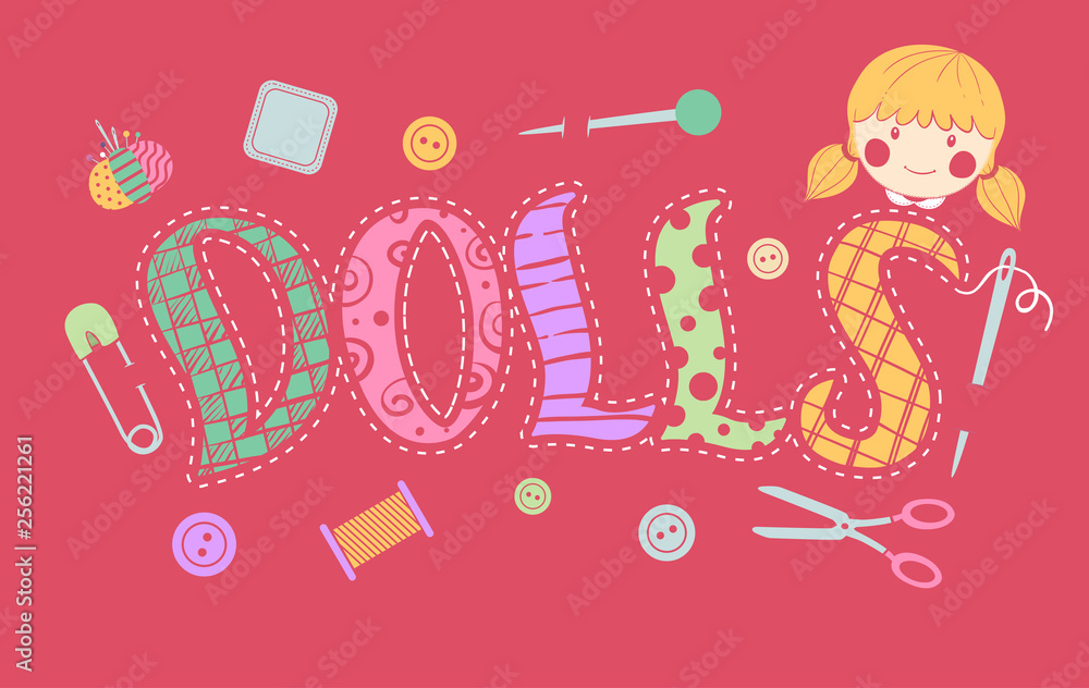 Canvas Prints dolls lettering illustration