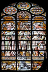 Saint Agoard of Creteil, stained glass window in the Saint Augustine church in Paris, France