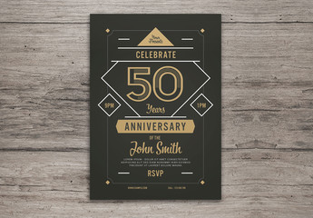 Anniversary Invitation with Gold Accents Layout