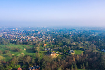aerial view of  Spring countryside sunset,Northern Ireland