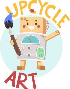 Mascot Upcycle Art Icon Illustration