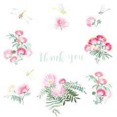 Beautiful hand drawn Albizia flower