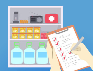 Hands Hurricane Check List Illustration