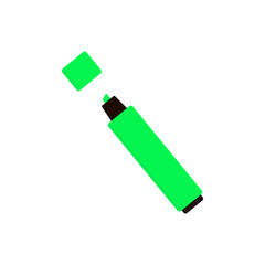 Office pen icon in modern flat style. Top view of open marker. Vector illustration