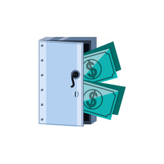 safe box security with bills dollar