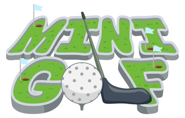 Lettering Mini Golf Illustration