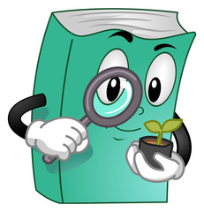 Mascot Book Gardening Illustration