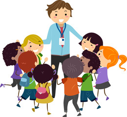 Stickman Kids Favorite Teacher Illustration