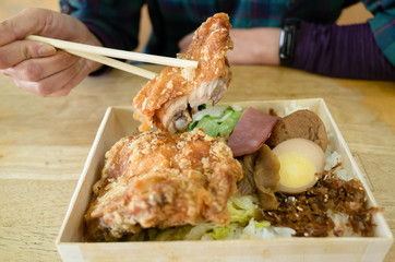 fried chicken drumstick lunch box