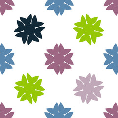 Fototapeta premium Bright seamless pattern with floral geometric ornament.