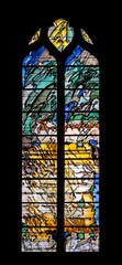 The Nativity, stained glass windows in the Saint Gervais and Saint Protais Church, Paris, France