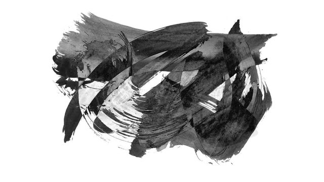 Grunge brush stroke. Abstract hand - painted element. Underline and border design. Seamless looping background. 4K