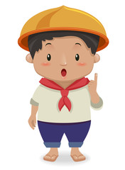 Kid Boy Filipino Talking Illustration