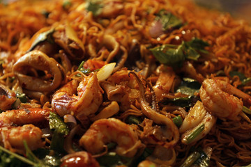 Meeresfrüchte an einem Marktstand in Bangkok