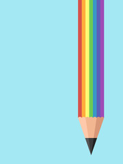 Creative Writing Rainbow Pencil Illustration