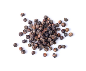 black pepper on white background
