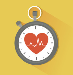 Stopwatch Heart Beat Illustration