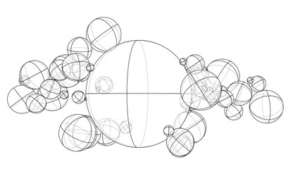Abstract outline spheres concept. Vector