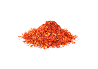 chilli powder on white background