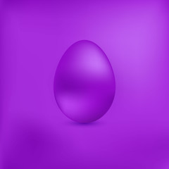 Violet chicken egg on a мiolet metallic background. Element for design. Happy Easter.Purple metal egg.Vector illustration.