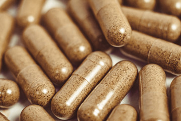 pills scattered on the table