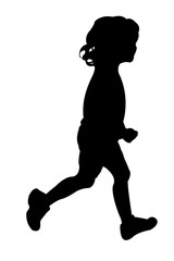 a girl walking body silhouette vector