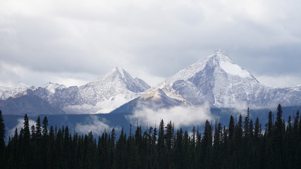 Lake and Mountain Landscapes at Emerald Lake in Yoho National Park, British Columbia, Canada.
