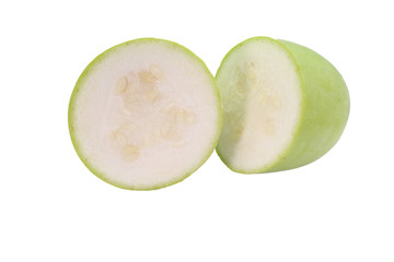 Fresh Winter melon fruit isolated on white background.