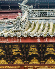 Yuyuan Garden Architectural Detail View, Shanghai, China