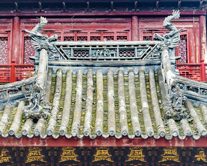 Yuyuan Garden Architectural Detail View, Shanghai, China