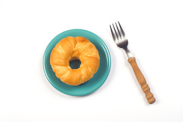 Japanese Butter Bun style on white background.