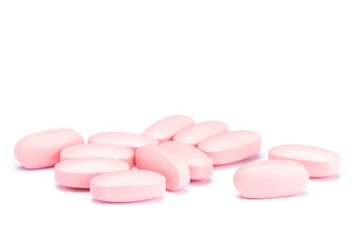 Obraz na płótnie Canvas Medicine pill on white, medical tablet prescription, pharmaceutical.