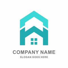 Building House Architecture Interior Real Estate Business Company Vector Logo Design