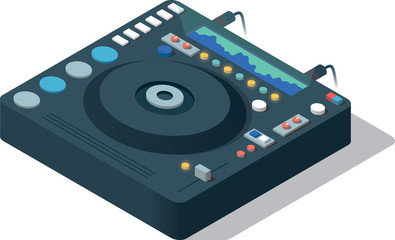 Dj mixer, vector isometric concept illustration