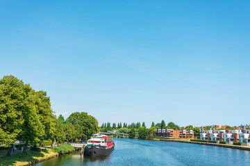 Naklejka premium LUBECK, GERMANY - July 25, 2018: Street view of downtown in Lubeck, Germany