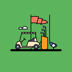 Vector illustration of golf