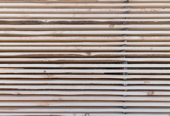 Wood timber in the sawmill