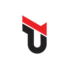 abstract letter u simple arrow geometric logo vector