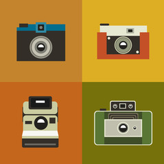 Fototapeta premium illustration icon set of vintage photo camera