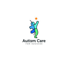best original autism care wellness for success logo designs concept, playful and colorful