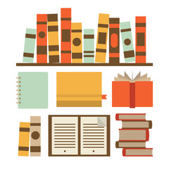 Vector illustration icon set of book