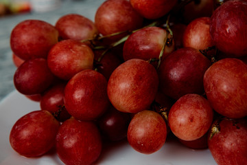 bunch of red grapes close-up