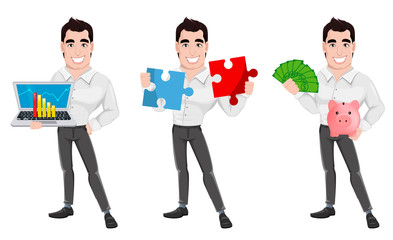 Muscular handsome businessman