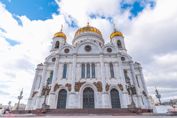 Cathedral Of Christ Savior. Famous Christian Landmark In Russia. Moscow, Russia.